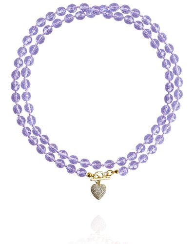 Saule Label Leni Loop Necklace In Lavender - Blue