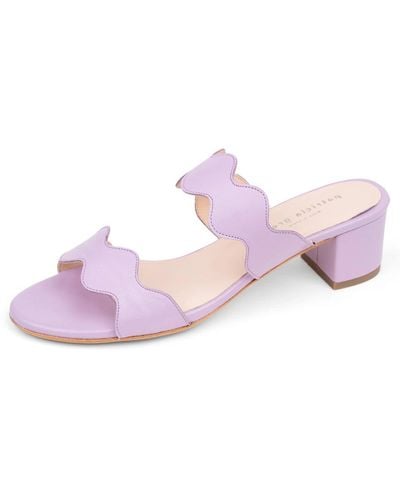 Patricia Green Palm Beach Block Heel Scalloped Sandal Lilac - Pink