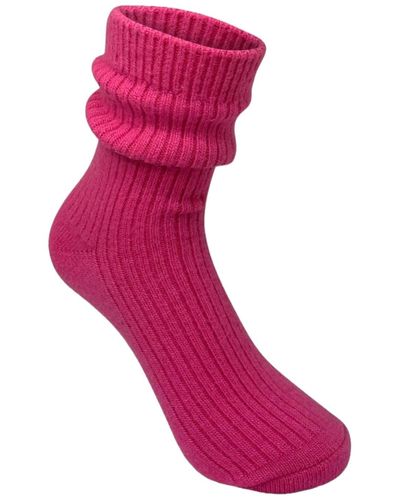 HIGH HEEL JUNGLE by KATHRYN EISMAN Cashmere Sock Hot Pink