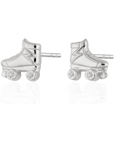 Scream Pretty Roller Skate Stud Earrings - Metallic