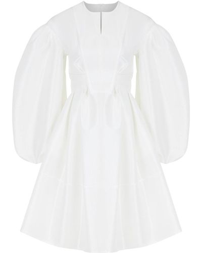 Nocturne Flowy Mini Ecru Dress - White