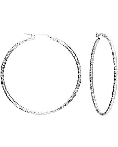 Kaizarin Silver Large Round Hoops - Metallic