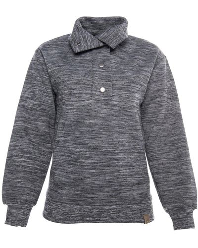 Bee & Alpaca High Neck Buttoned Sweater - Gray