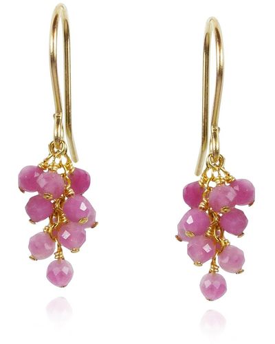 MOUNIR LONDON Pink Tourmaline Cluster Earrings
