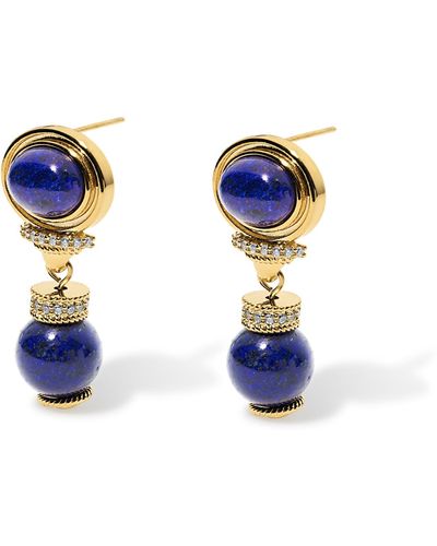 Olivia Le Clara Vintage Lapis Earrings - Blue