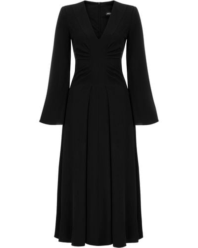 Nocturne V-neck Crepe Dress - Black