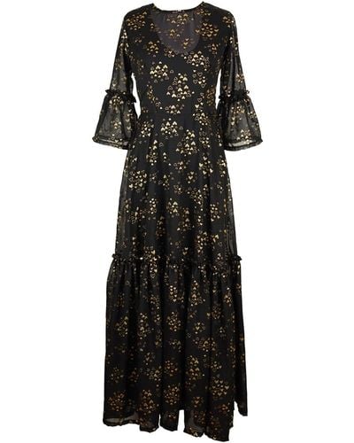 Jennafer Grace Heart Of Gold Ruffle Dress - Black