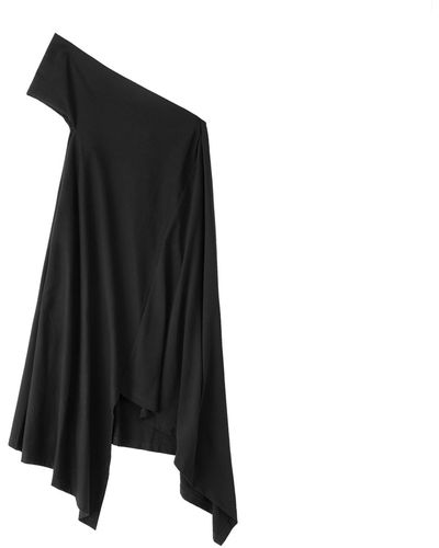 Voya Alrai Asymmetric Midi Dress - Black