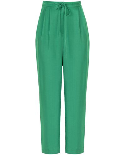 Nocturne High-waisted Carrot Trousers - Green