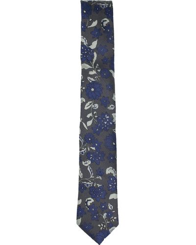 lords of harlech Lotus Charcoal Tie - Multicolour