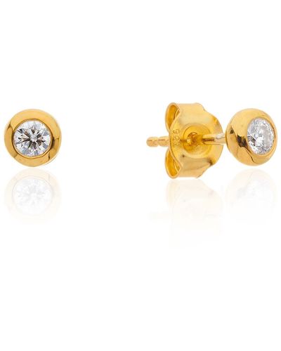 Auree Hampton Cubic Zirconia And Gold Vermeil Stud Earrings - Metallic