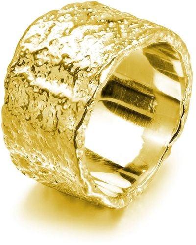 Lucy Quartermaine Wide Hula Ring In Vermeil - Metallic