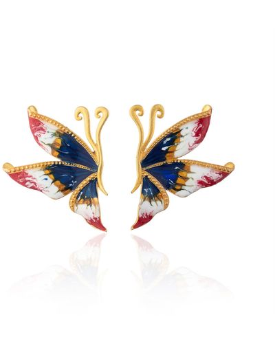 Milou Jewelry Multicolor Butterfly Earrings - Blue