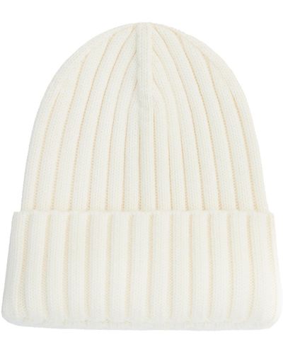 Julia Allert Neutrals Solid Rib-knit Hat With A Foldover Cuff Ecru - White