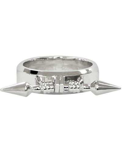 ille lan P.d.l Double Edged Pendulum Ring Plated In White Gold 925