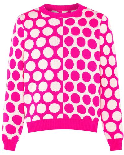 INGMARSON Reversed Circles Wool & Cashmere Jumper Pink