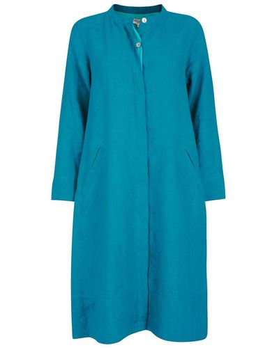 NoLoGo-chic Super Mix Coat Dress Linen - Blue