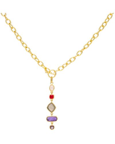Lavani Jewels Pink Louis Necklace - Metallic