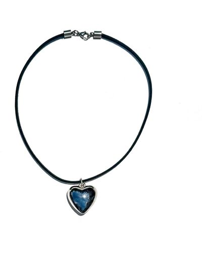 Babaloo Puffy Heart Cord Necklace - Metallic