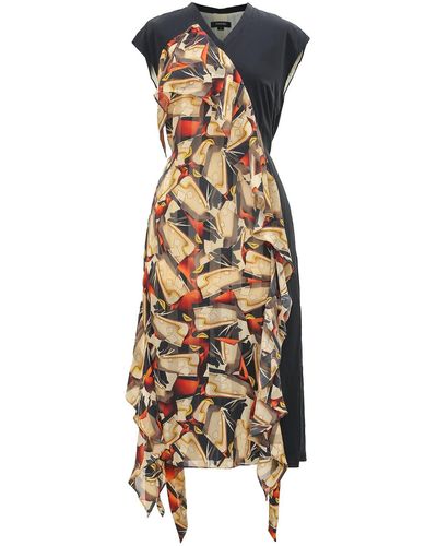 Smart and Joy Asymmetrical Dress With Graphic Print - Metallic