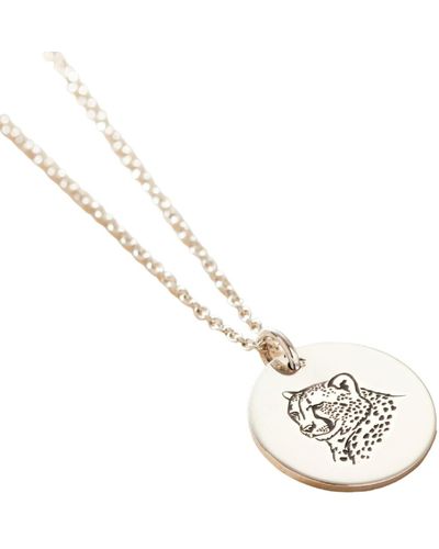Posh Totty Designs Sterling Cheetah Spirit Animal Necklace - Natural