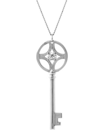 Lee Renee Diamond Key Necklace – - Metallic