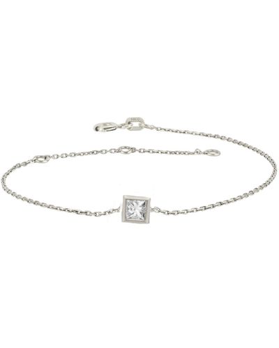 Lily Flo Jewellery Pegausus Princess Cut Diamond Silver Bracelet - Metallic