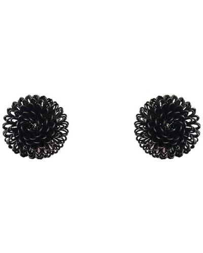 Pats Jewelry Single Clip Pompom Earrings - Black