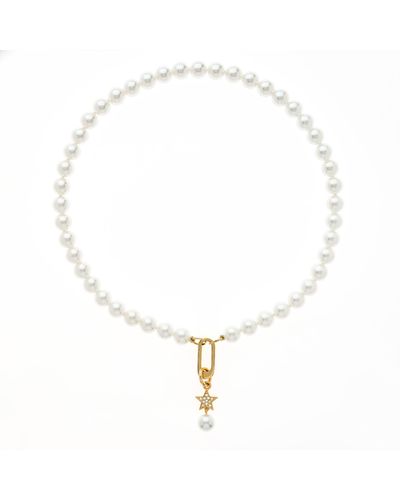Emma Holland Jewellery Gold Star & Pearl Charm Necklace - Metallic