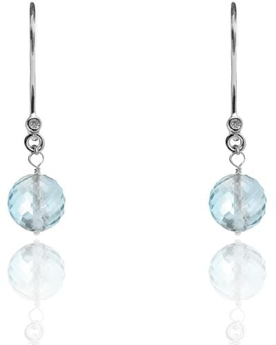 Kaizarin Aquamarine Drop Earrings March Birthstone - Blue