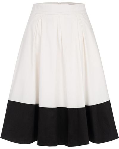 Marianna Déri Colorblock A-line Skirt Creme-black - White