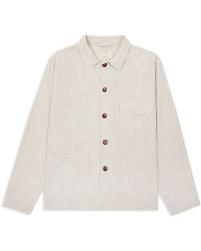 Burrows and Hare Neutrals Linen Jacket - White