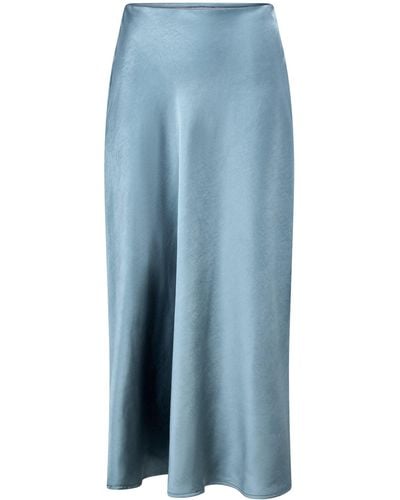 Loom London Celeste Bias Cut Satin Skirt - Blue