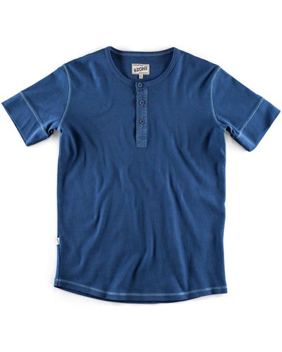 &SONS Trading Co The New Elder Henley Short Sleeve Shirt Indigo - Blue