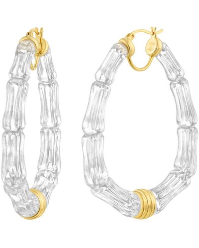 Gold & Honey Chloe Bamboo Hoop Earrings - Metallic