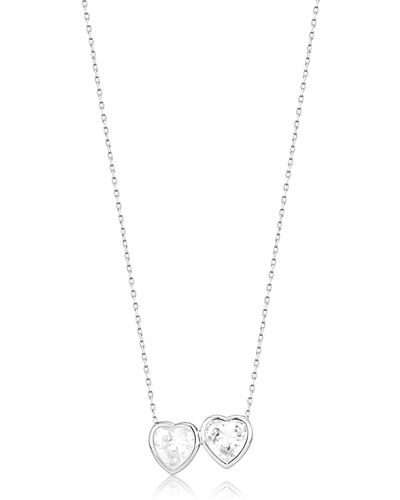 SHYMI Two Stone Bezel-set Necklace - Metallic