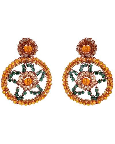 Lavish by Tricia Milaneze Mystic Amber Mix Lux Mini Handmade Earrings - Orange