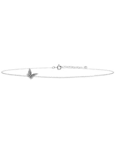 Lee Renee Butterfly Choker Necklace Silver - Metallic