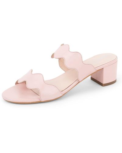 Patricia Green Palm Beach Block Heel Scalloped Sandal Soft Pink