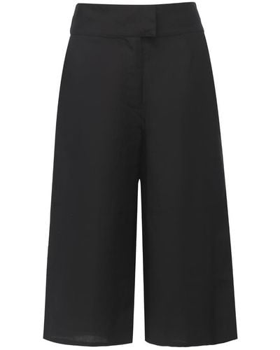 Smart and Joy Wide Capri Trousers - Black