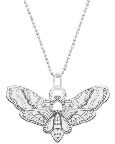 CarterGore Small Moth Pendant Necklace - Metallic