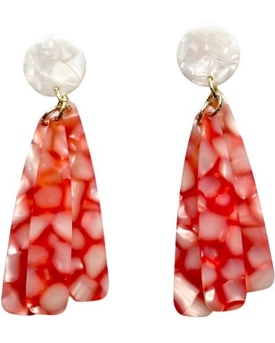 CLOSET REHAB Petal Drop Earrings In Red Hot