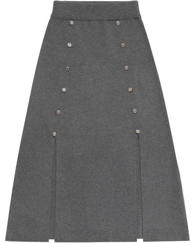 Peraluna Blake Midi Knitted Skirt In Anthracite - Gray