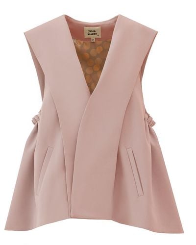 Julia Allert Neutrals Designer Blazer Vest Powder - Pink