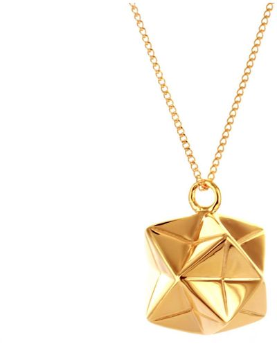 Origami Jewellery Magic Ball Necklace Gold - Metallic