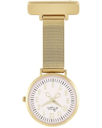 Bermuda Watch Company Annie Apple Blush Pink & Mesh Nurse Fob Watch - Metallic