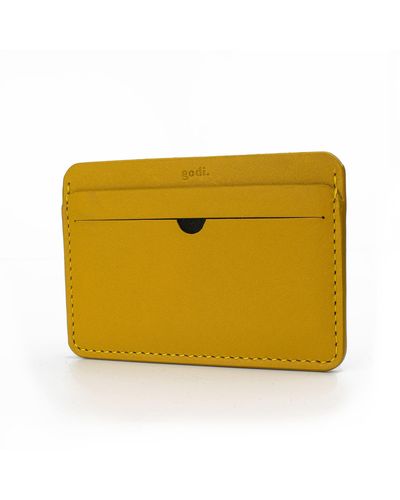 godi. Handmade Leather Cardholder - Yellow