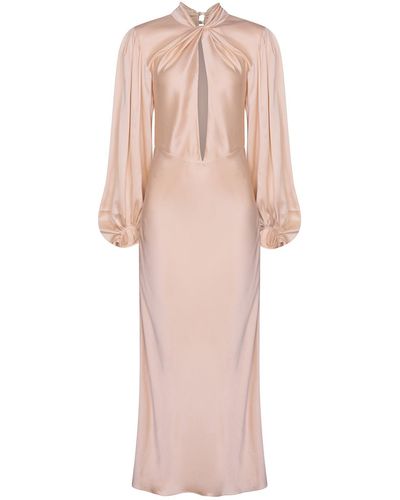 Sunday Archives Neutrals Ross Silk Long Dress - Pink
