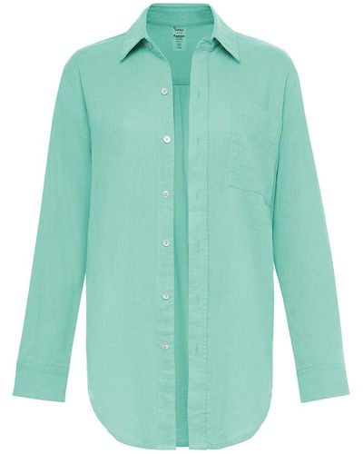 Montce Turquoise Long Sleeve Button Down Shirt - Green