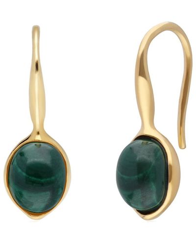 Gemondo Irregular Malachite Drop Hook Earrings - Green